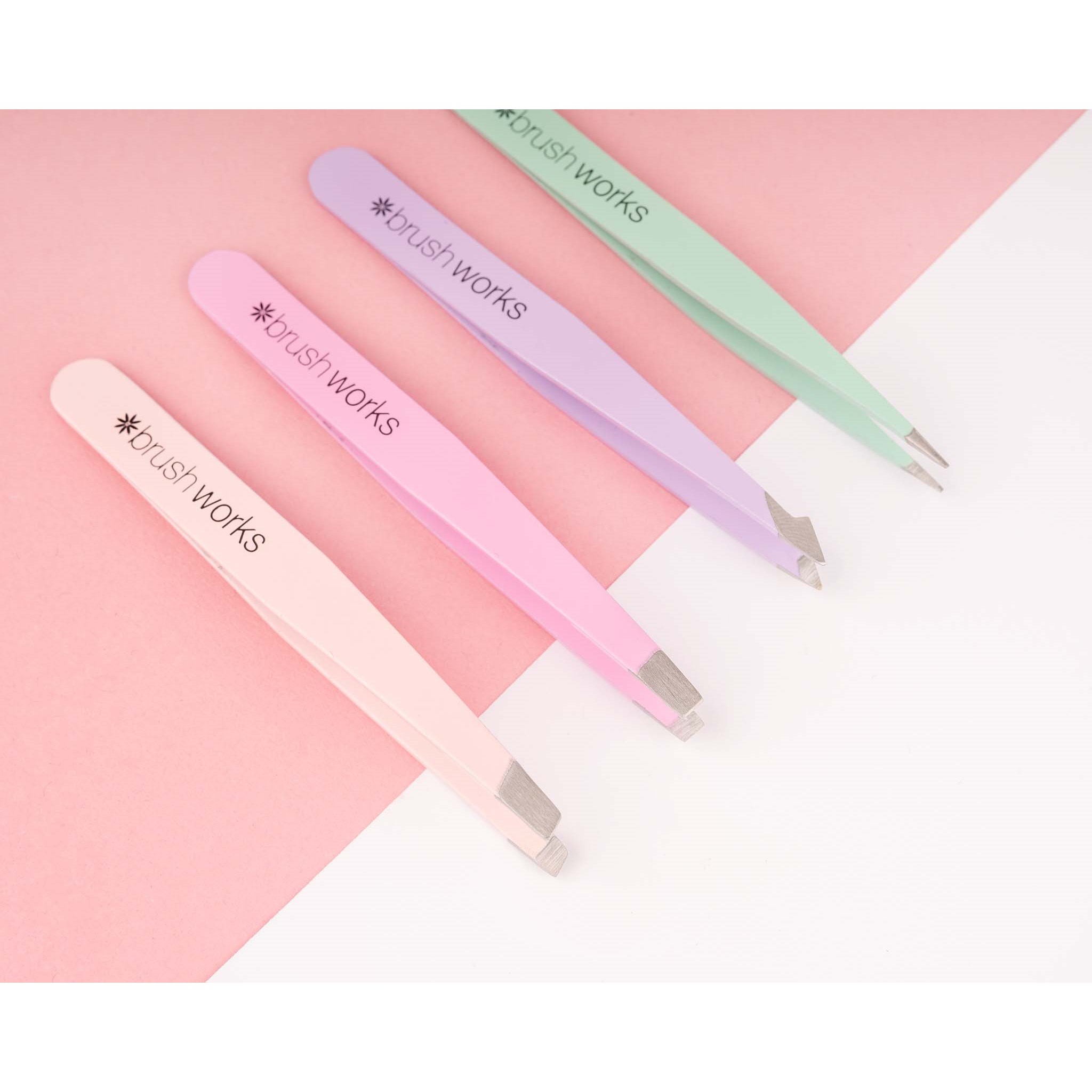Brushworks HD Combination Tweezer Set Pastels - zestaw pęset do brwi (obrázok 4)