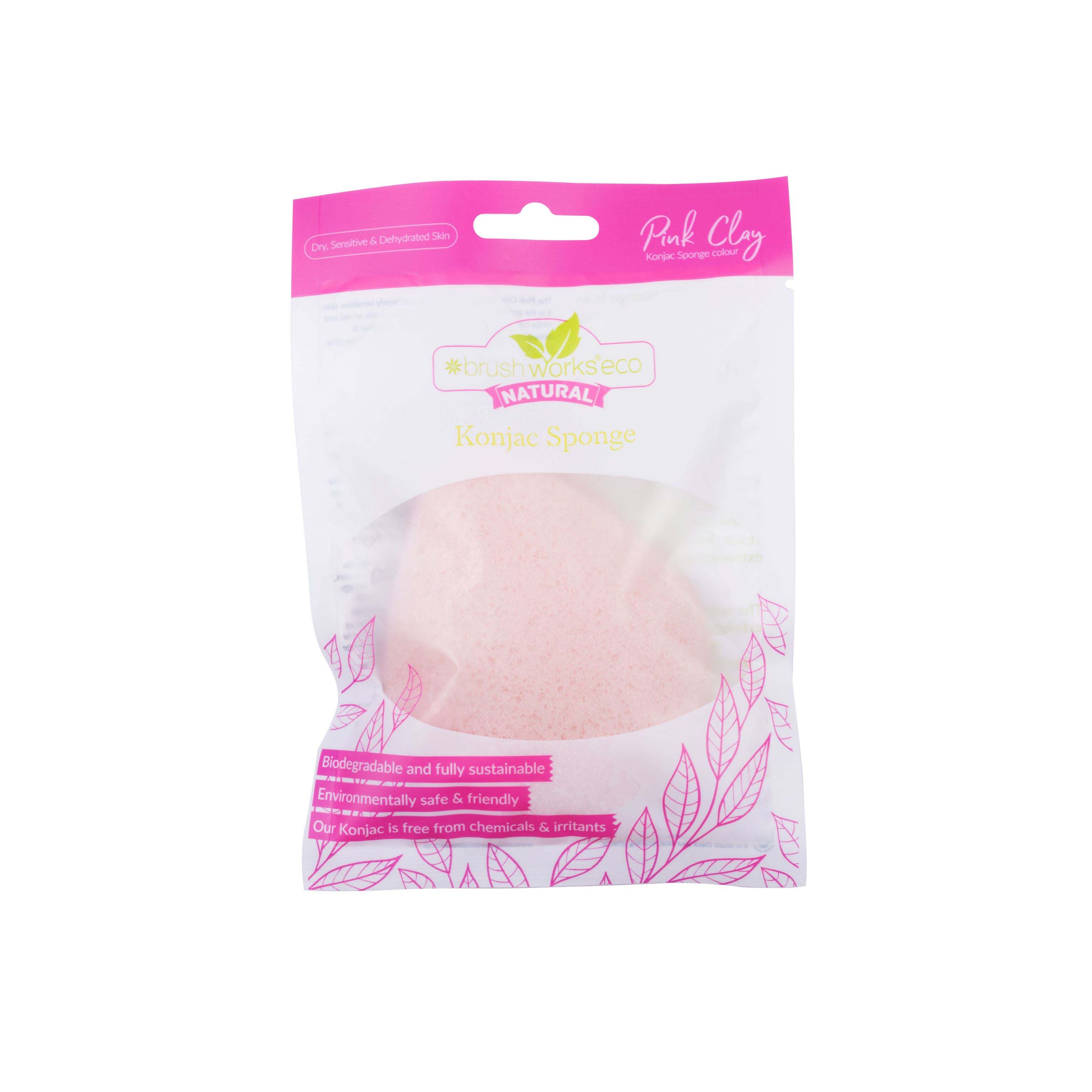 Brushworks Konjac Sponge Pink Clay