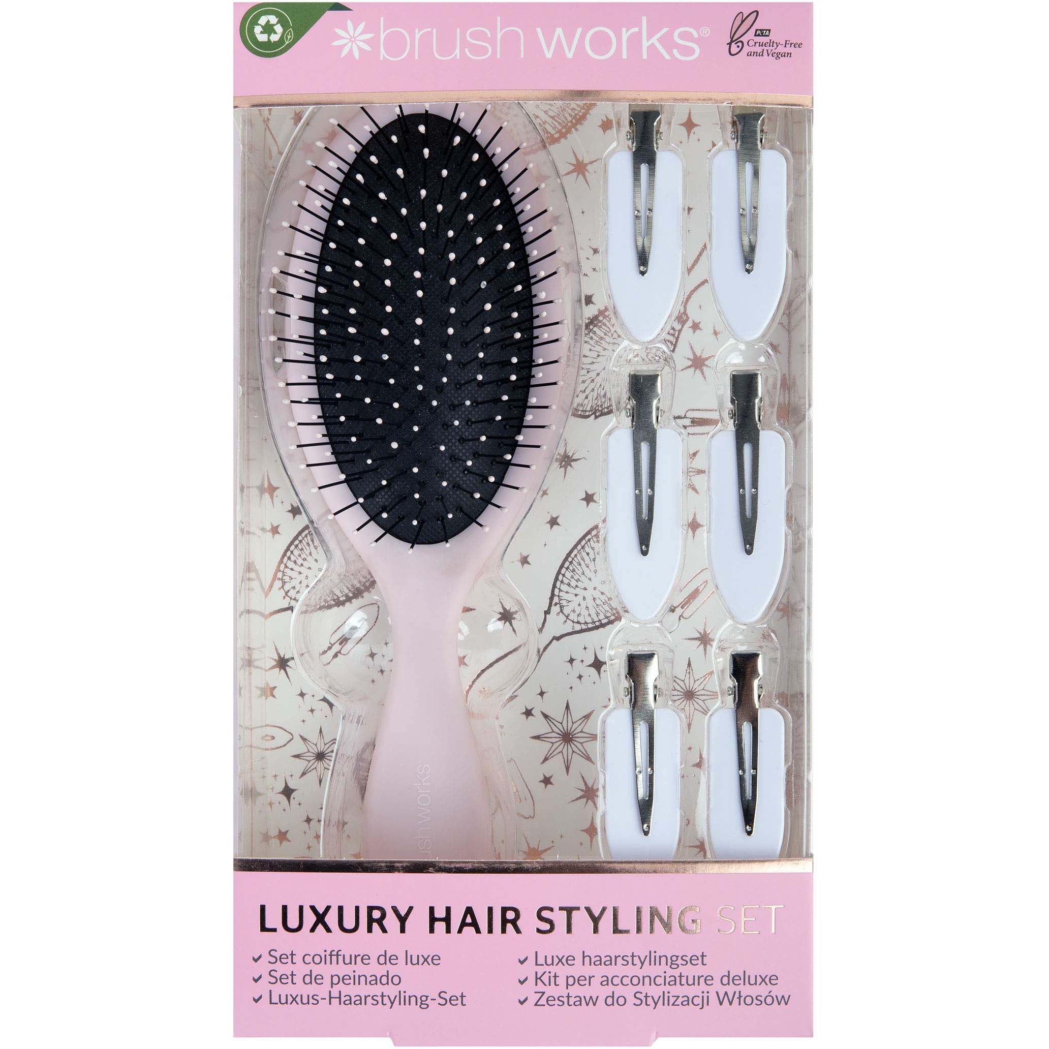 Brushworks Luxury Pink Hair Styling Set
