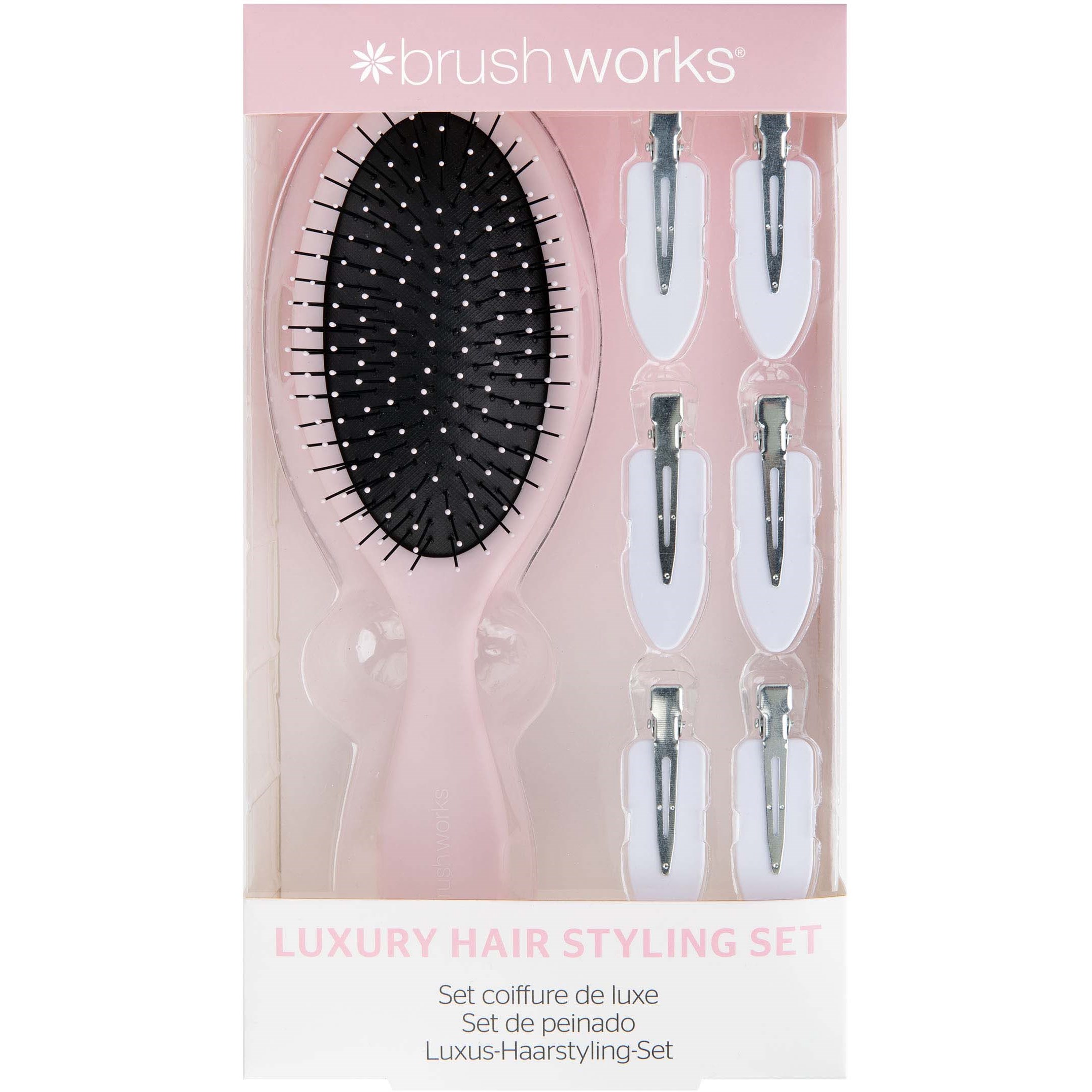Läs mer om Brushworks Luxury Pink Hair Styling Set