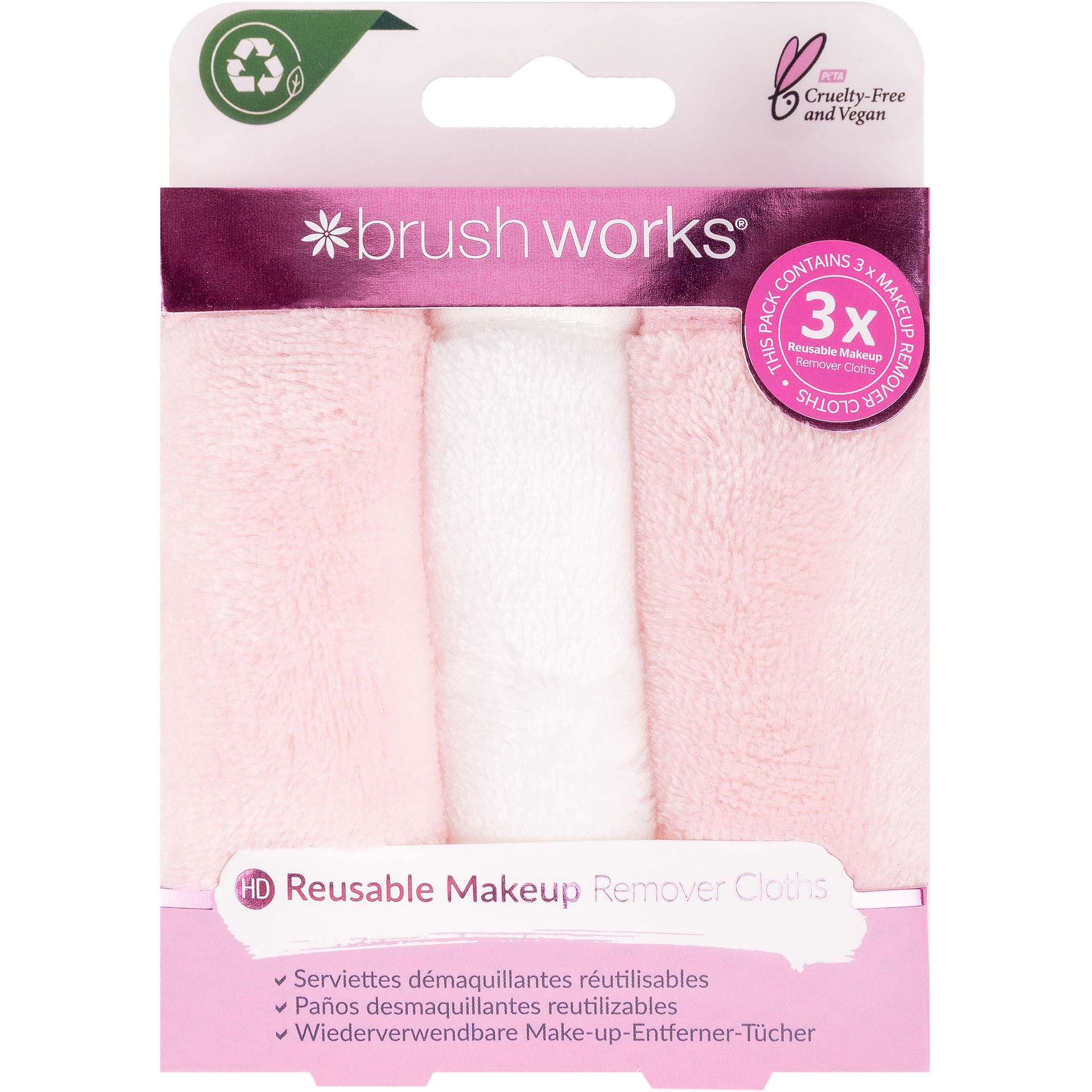 Brushworks Makeup Remover Cloths 3 Pack (obrázok 3)