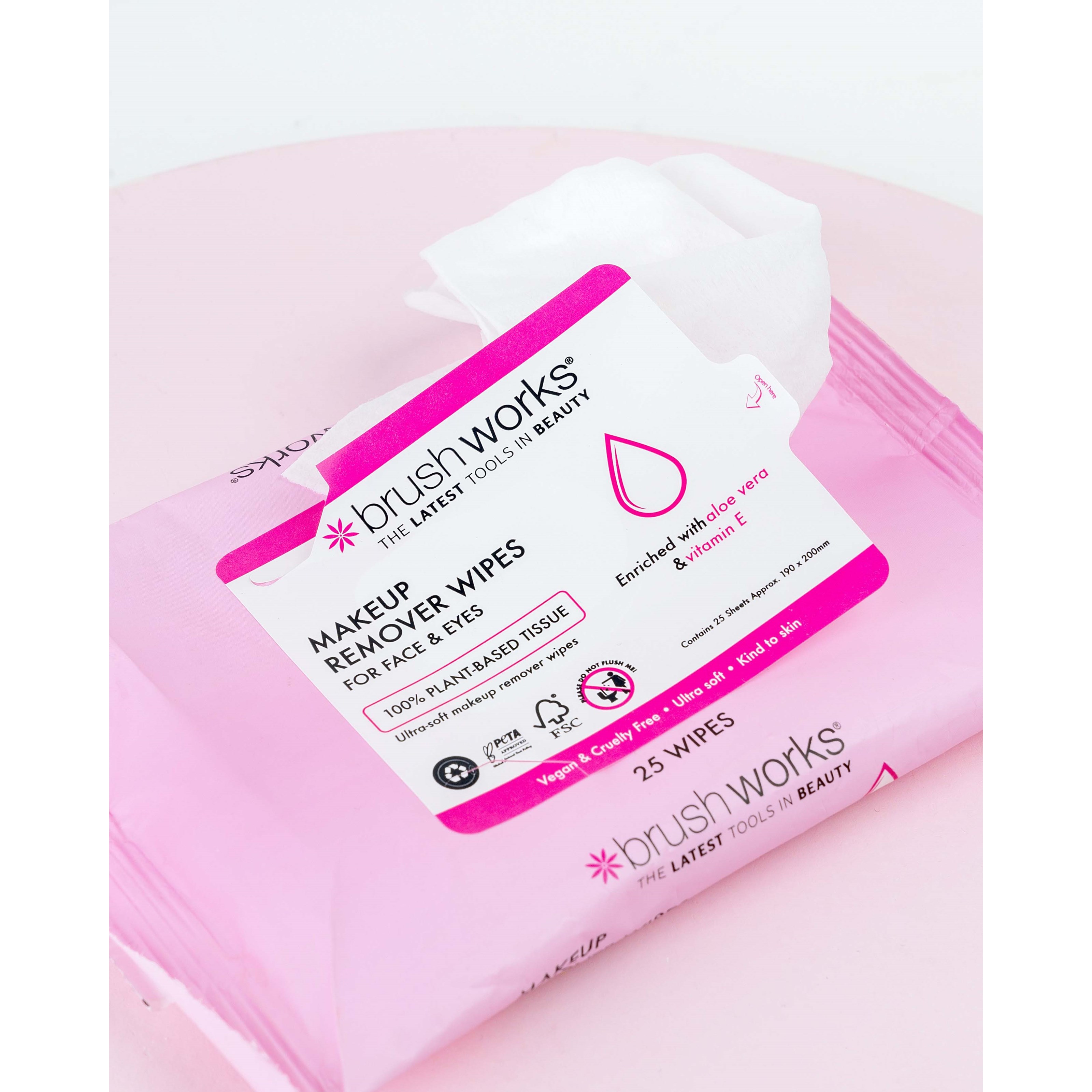 Alternativ bild 1 för Brushworks Makeup Remover Wipes 25 Sheets