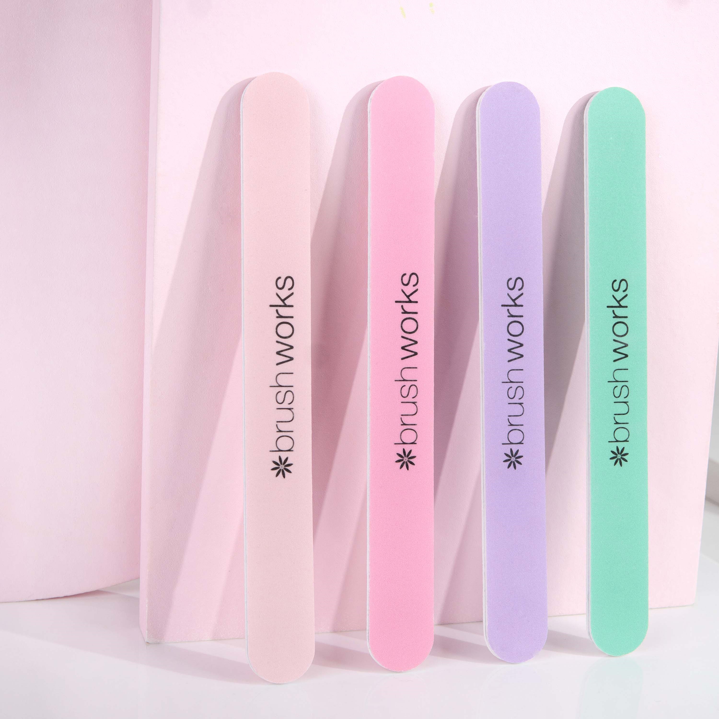 Bilde av Brushworks Pastel Coloured Nail Files 4-pack