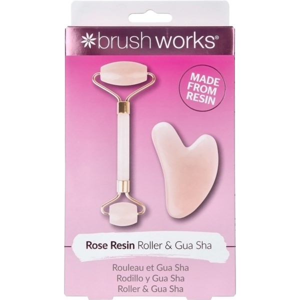 Brushworks Roller & Gua Sha-set (rosenkvarts)
