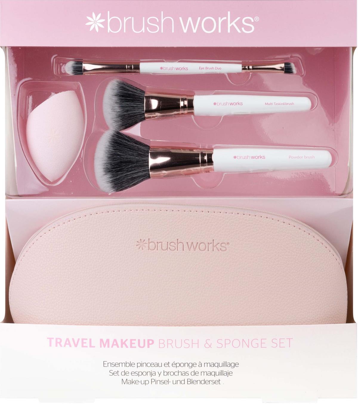 Brushworks Travel Makeup Brush Sponge Set
