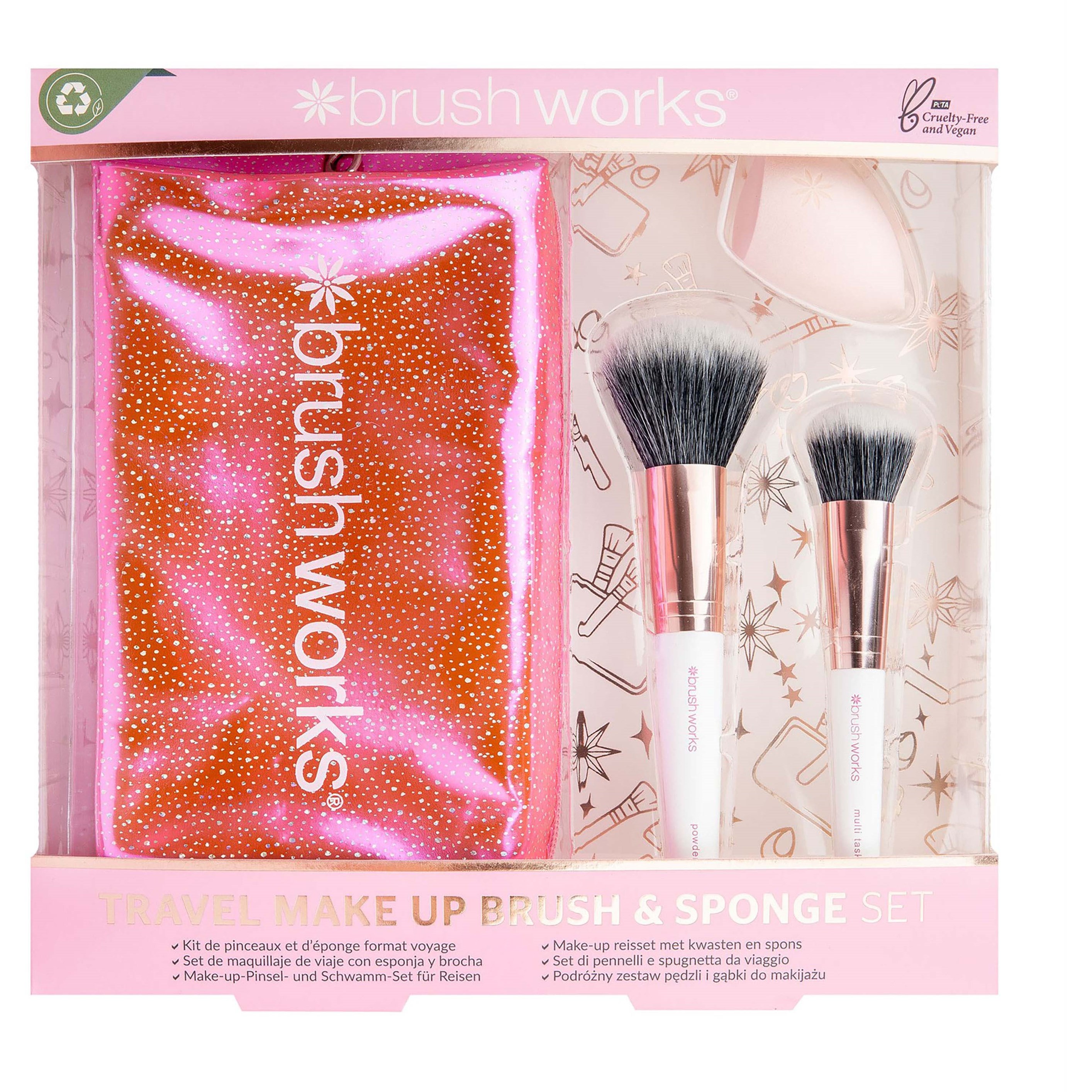 Läs mer om Brushworks Travel Makeup Brush & Sponge Set