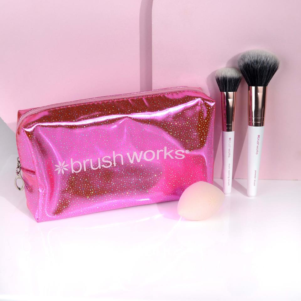 Brushworks Travel Makeup Brush & Sponge Set