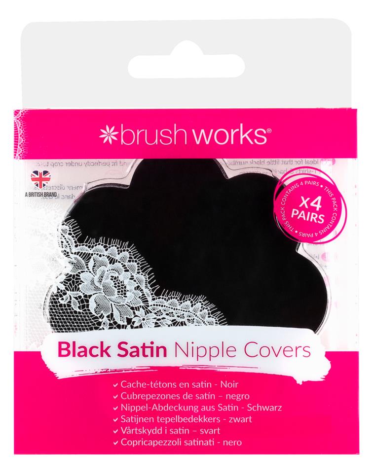 Brushworks Black Satin Nipple Covers