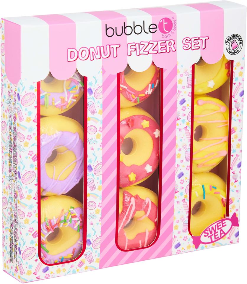 Up Never Skip Dessert gavesæt 220g brusebadskrubbe + 150g Donut Bath Fizzer