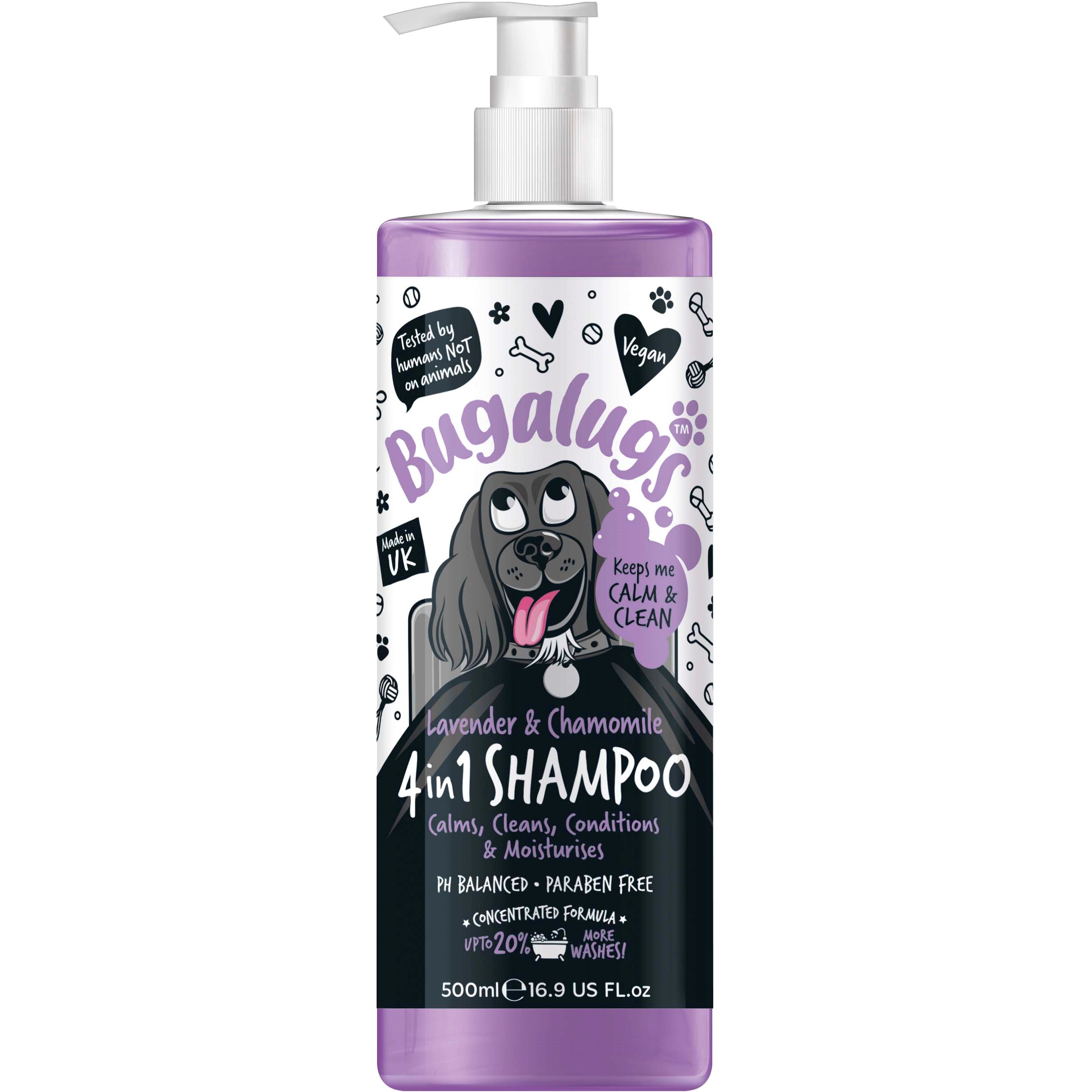 Läs mer om Bugalugs Lavender & Chamomile 4in1 Dog Shampoo with Pump 500 ml