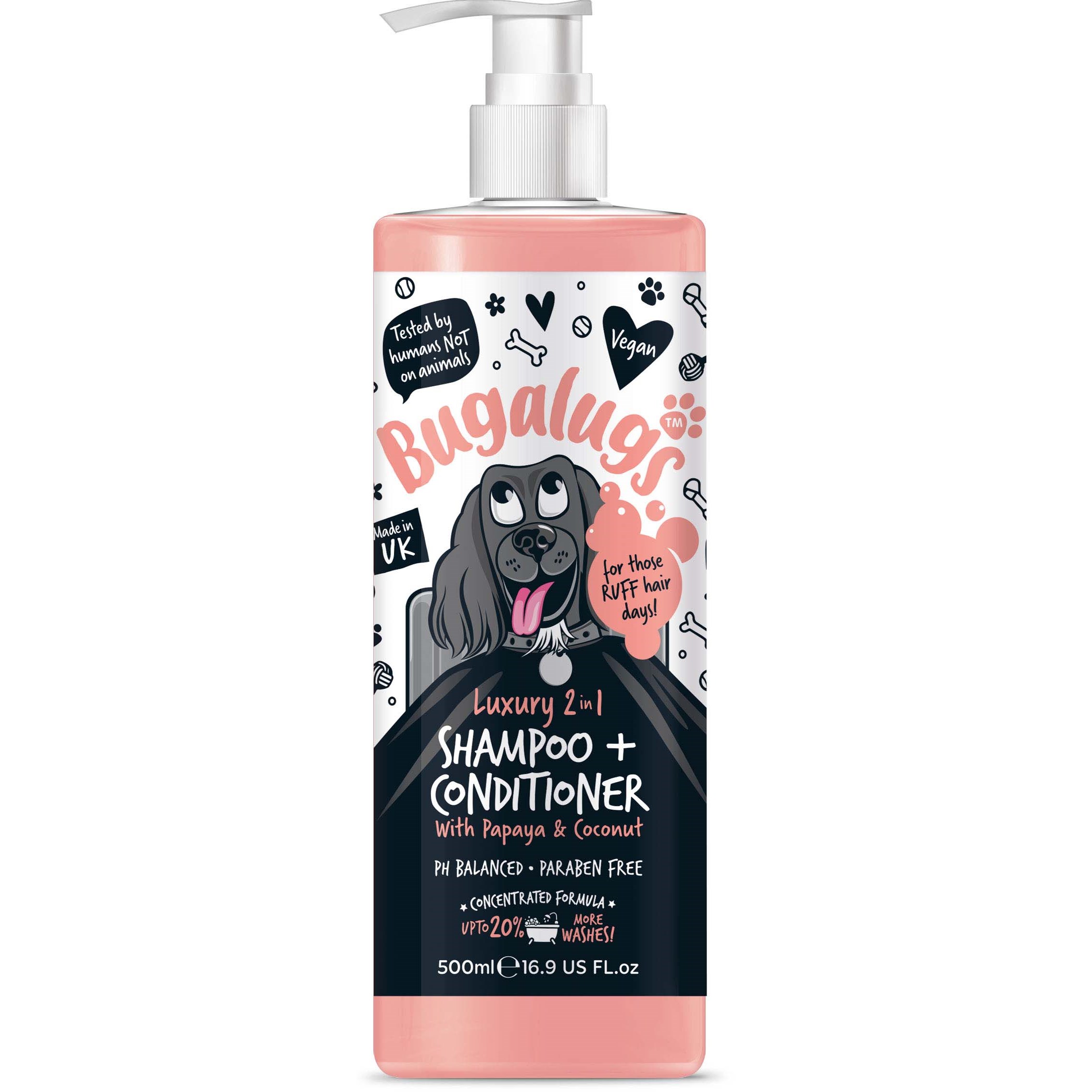 Läs mer om Bugalugs Luxury 2 in 1 Dog Shampoo+Conditioner 500 ml