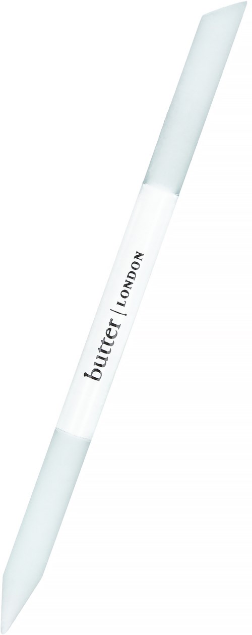 A white pen with the words 'butter | LONDON' written on it, shown vertically.
