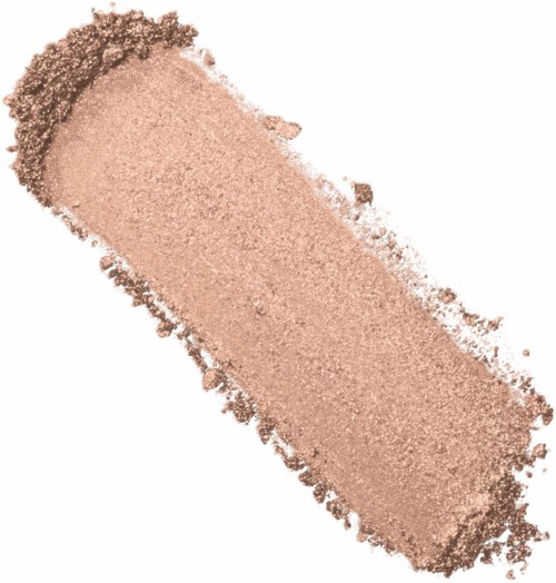 A beige powder spread out with some darker brown spots at one end. It looks like makeup or face powder.
