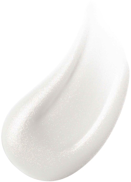 A white, creamy substance with a smooth, swirled shape. It looks soft and shiny, like lotion or cream.