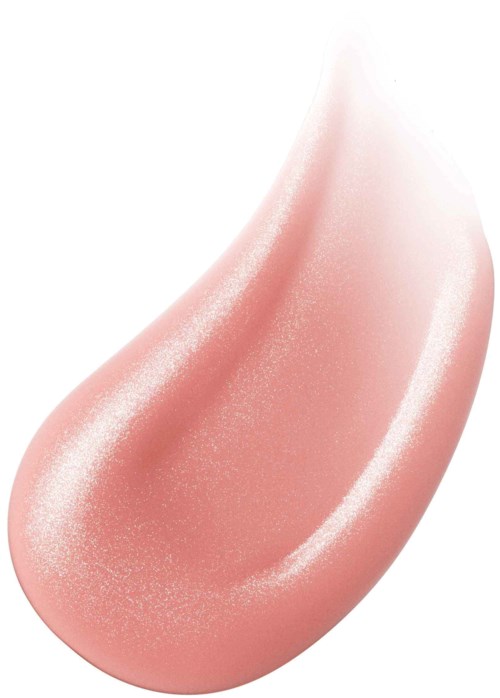 Ett rosa makeupprodukt med en glänsande, slät yta och en tårformad form.