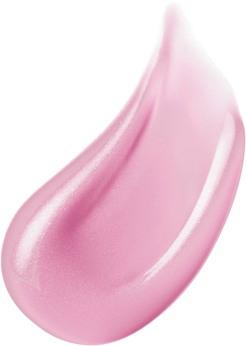 Ett rosa, glänsande, tårformigt kosmetiskt eller hudvårdsprodukt, möjligtvis en kräm eller gel.