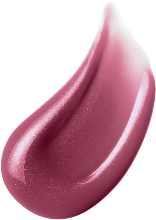 En glatt, rosa, tårformet leppestift-skygge med hvitt høylys.