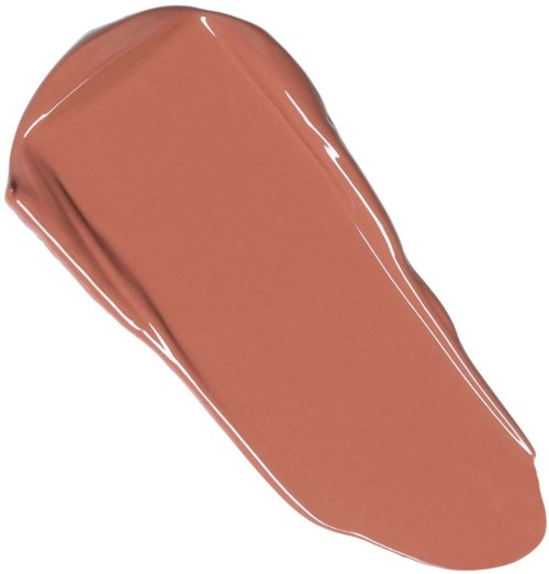 A beige or light brown smear of liquid makeup or concealer on a white background.