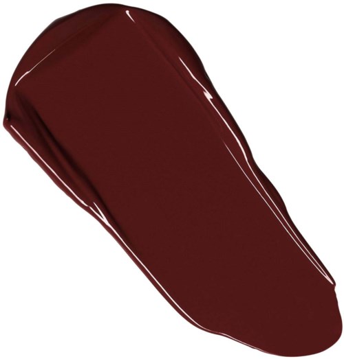 En stor klutt av mörkrödbrun vätska, troligtvis nagellack, med glänsande, slät yta och rund form.
