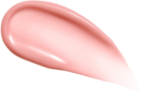 Vaaleanpunainen, kiiltävä voide, levitetty mustan taustan päälle.