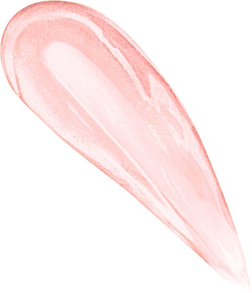 Rosa läppstiftspår på vit bakgrund, visar textur och färg, med vissa ljusreflexer och skuggor.