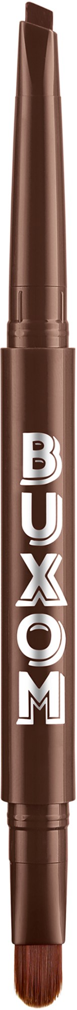 En brun ögonpenna med märket 'BUXOM' på.