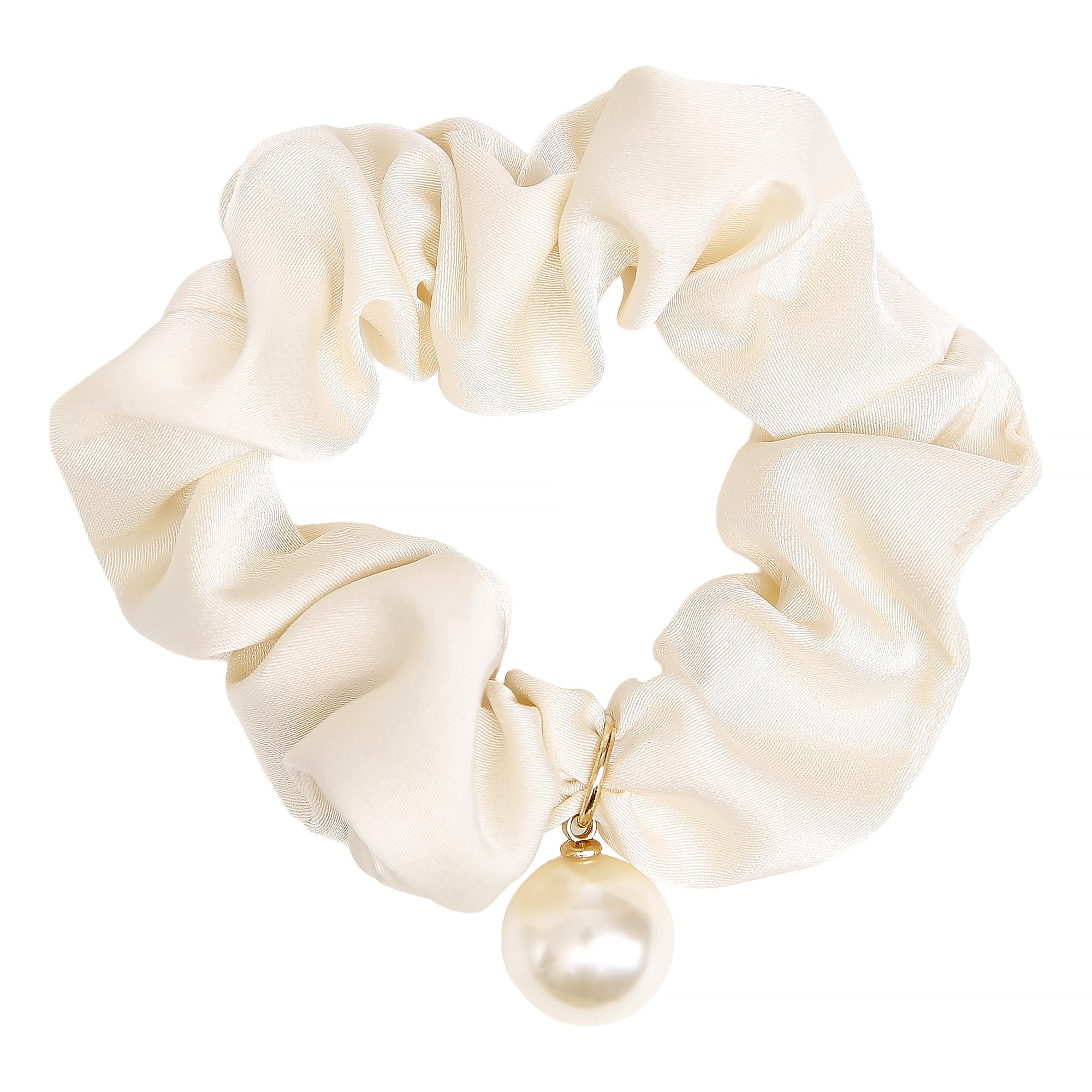 By Lyko Satin Scrunchie with Pearl Beige