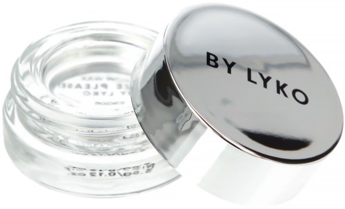 Ein kleiner, klarer Behälter mit glänzendem Deckel, auf dem 'BY LYKO' steht. Der Behälter ist geöffnet, zeigt Gel.