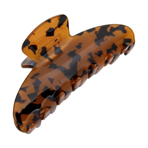 A large tortoiseshell-patterned hair claw clip with multiple teeth.