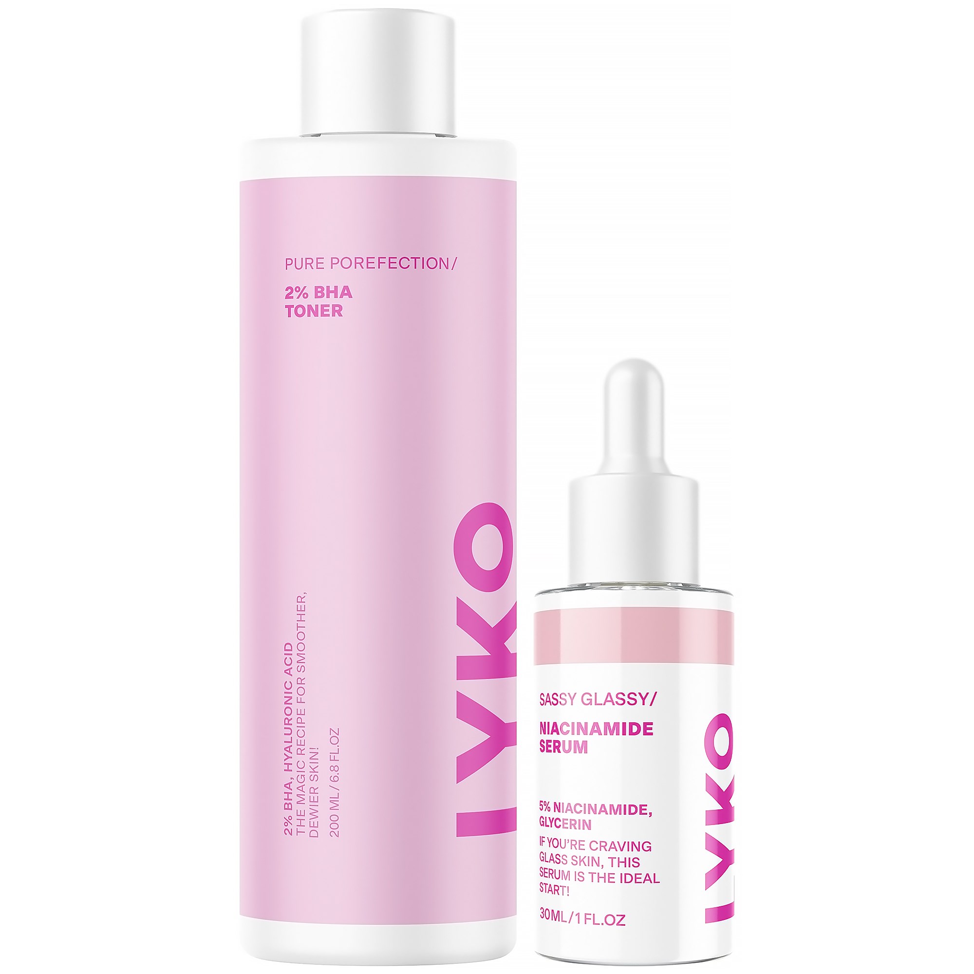 By Lyko Pure Porefection 2% BHA Toner 200 ml & Sassy Glassy Niaci