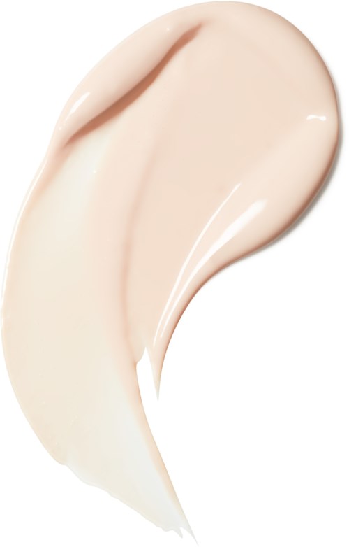 A swirl of light beige cream, smooth and glossy, likely a skincare or beauty product.
