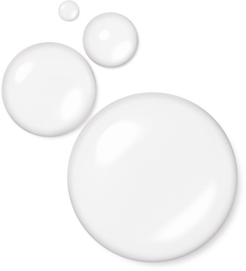 Flera vita bubblor i olika storlekar svävar på en enkel bakgrund.
