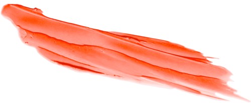 Et oransje male-strøk over en hvit bakgrunn med svarte kanter.