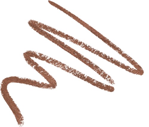 Brown crayon or pastel lines zigzag on white background.
