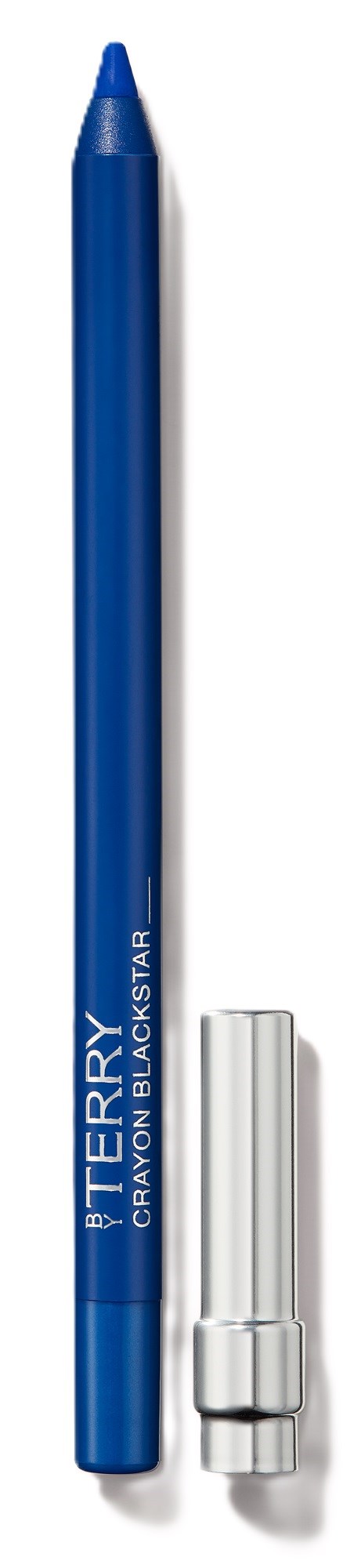 Blå kridt med sølvkapsel, mærket 'FIEERRY CRAYON BY BLACKSTAR'.