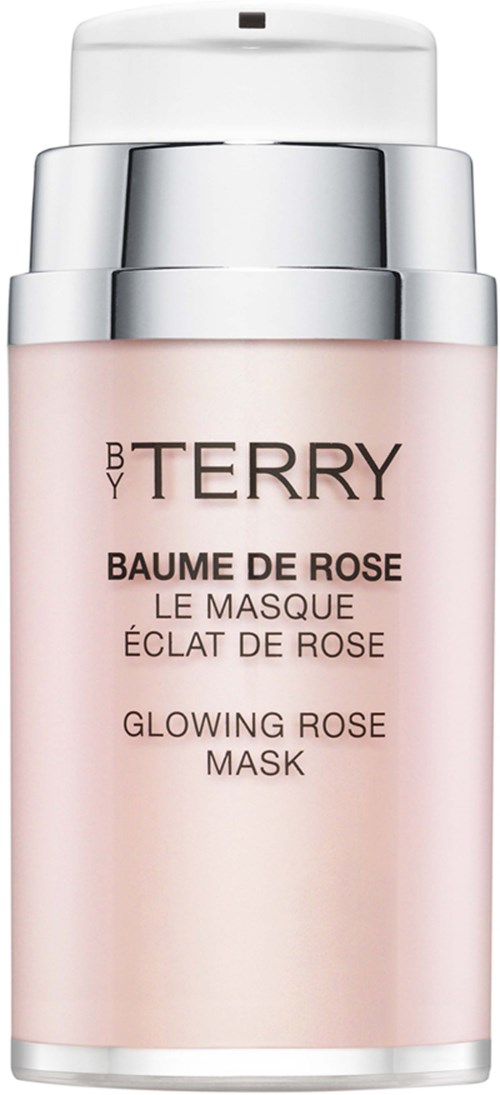 En rosa og hvit flaske med rose maske med sølvtop, merket med merkevaren BY TERRY og produktnavnet.