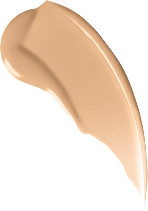 En beige flytende foundation-søl eller stripe med en glatt, skinnende overflate.