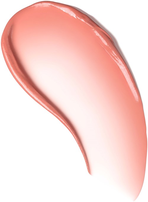 A drop of pink gel or liquid with a glossy surface, curved shape, and light reflection.