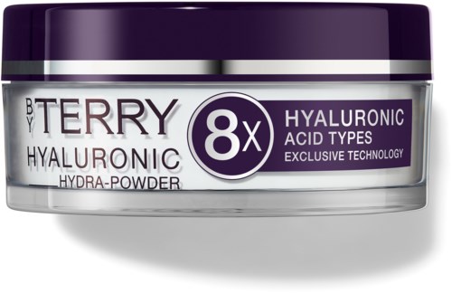 A jar of Terry hyaluronic acid face powder with 8 times the exclusive technology for skin hydration.