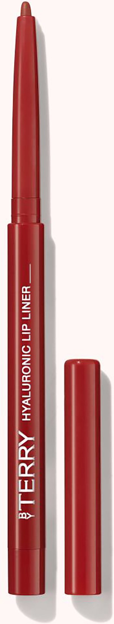Röd flytande läppkonturpenna med texten "TERRY HYALURONIC LIP LINER" på.