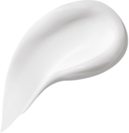 En vit, kurvad kosmetik- eller hudvårdsprodukt med blank finish.