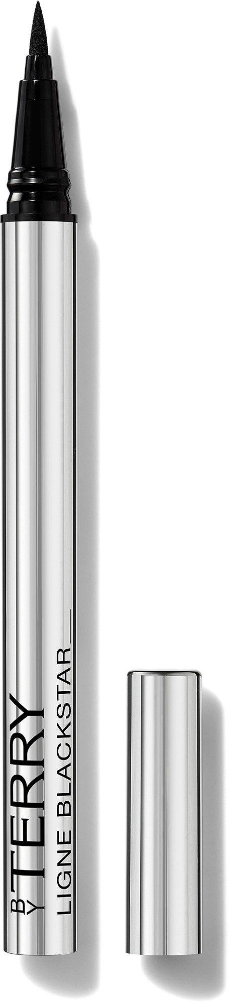 A silver marker pen with a black cap and tip, labeled 'BY TERRY' and 'LIGNE BLACKSTAR'.