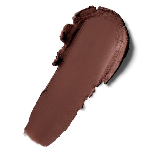 A brown lipstick swatch on a white background. The lipstick appears creamy and smooth.