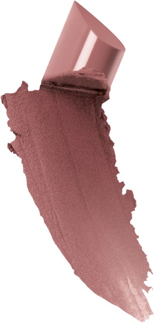 Ett läppstift med rosa läppstift delvis smutsat på vit bakgrund.
