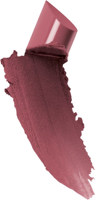 Läppstift smutsat på vit bakgrund, rosa och bruna nyanser med ett glänsande lock.