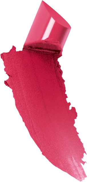 En puder med rosa färg, med lite sminkprov under.