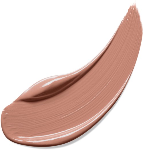 En provfärg av beige eller hudfärgad makeup eller kräm, jämnt borstad med lite textur.