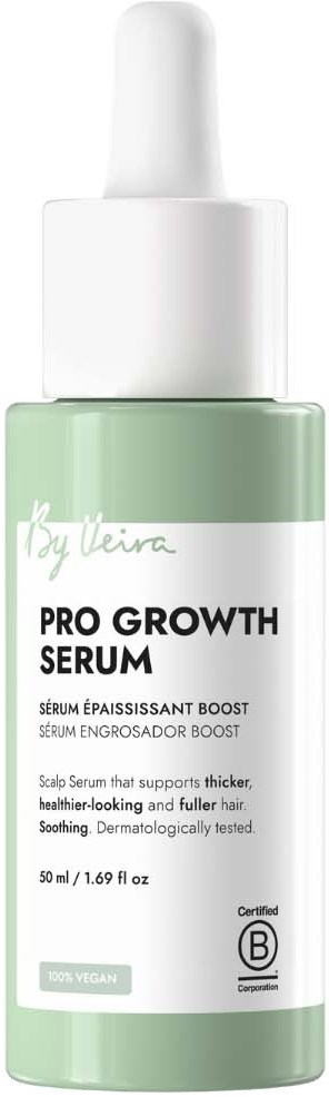 En ljusgrön flaska med vit dropper och etikett för Boy Briar Pro Growth Serum.