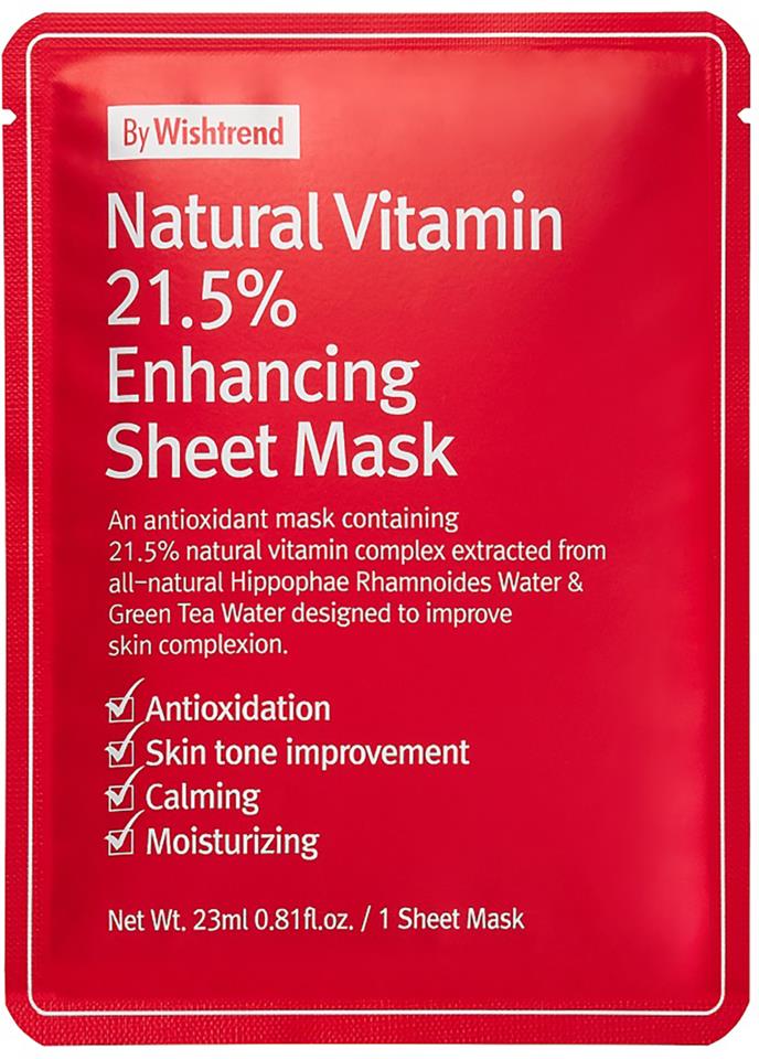 By Wishtrend Natural Vitamin 21.5% Enhancing Sheet Mask 23g
