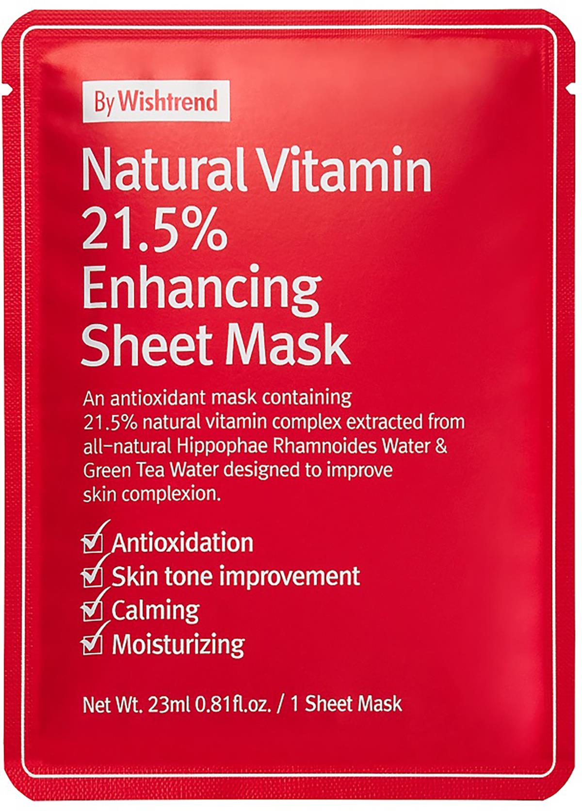 By Wishtrend Natural Vitamin 21.5% Enhancing Sheet Mask